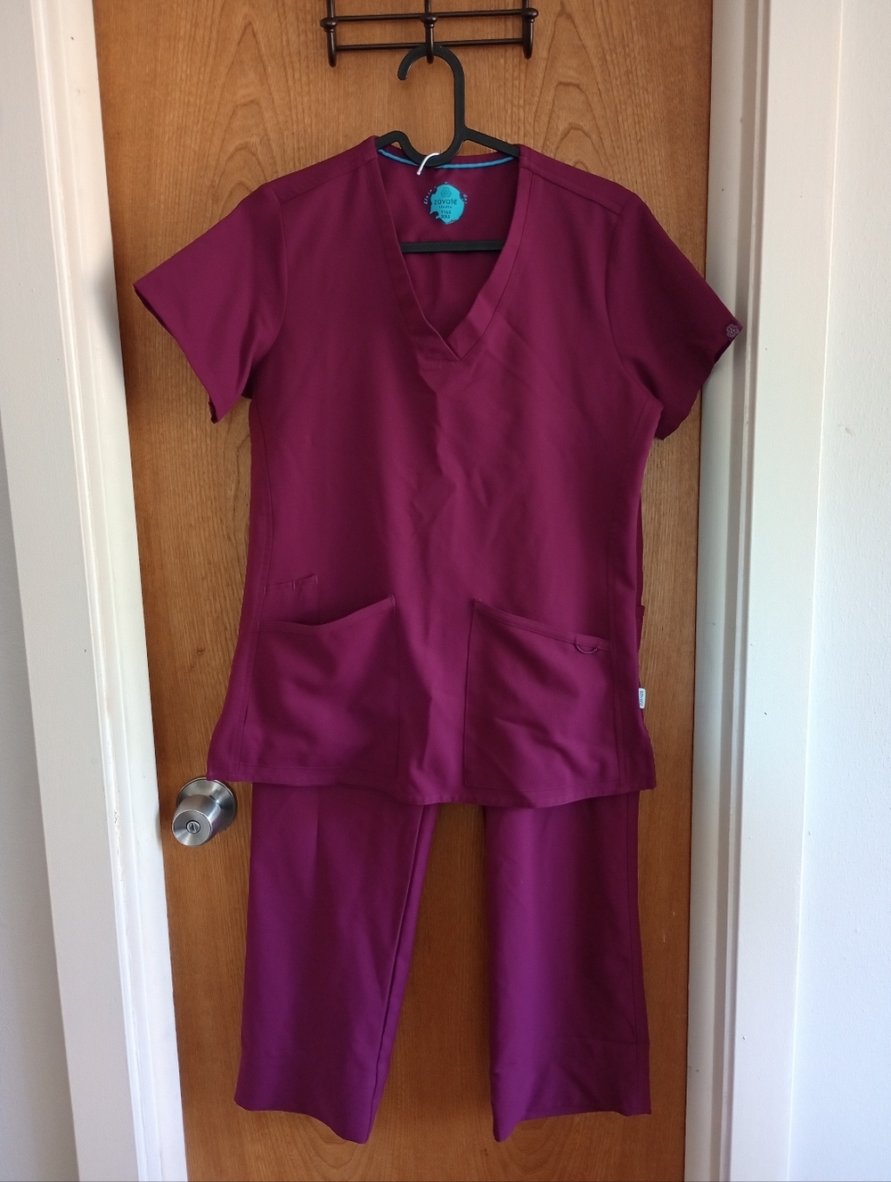 Women's Magenta Scrub Set, Size XXS